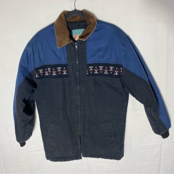 Vintage Canyon Guide Outfitters Black Blue Jacket Coat S - Picture 16 of 16